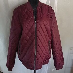 Lon nyc maroon across the pond quilted jacket XL
